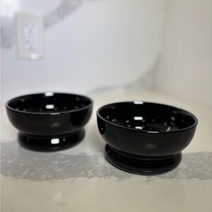 Set of 2 Elegant Black Ceramic Bowls